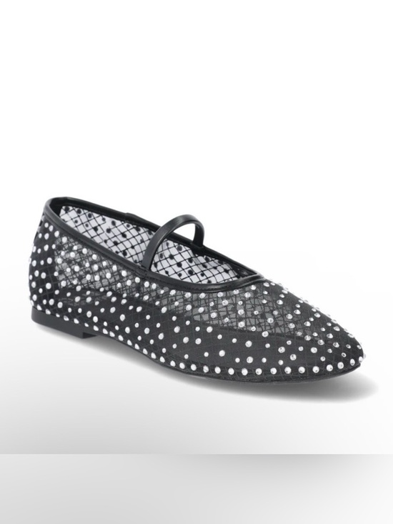 Steve Madden Shoes - Black Mesh Ballet Flats with Rhinestones